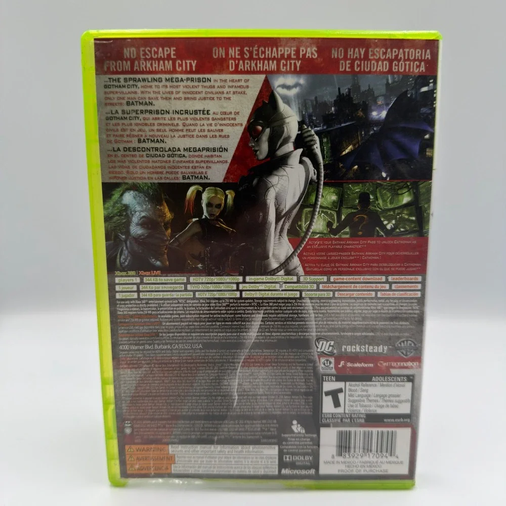 Batman Arkham City Xbox 360 Microsoft Action Adventure Game CIB Cracked Case